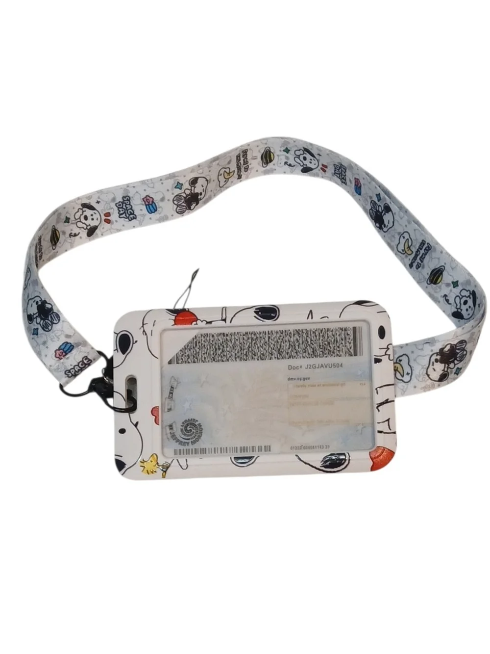 Peanuts - NWT, Snoopy & Woodstock  Lanyard, Adjustable Strap, See Thru ID Holder
